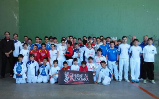 Petrer, Ondara, Tibi y Mutxamel, campeones de Alicante de los “JECV de frontón”