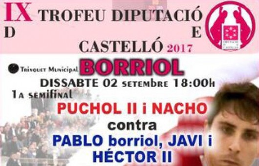 El 9º Trofeo Diputación de Castellón arranca el sábado en Borriol
